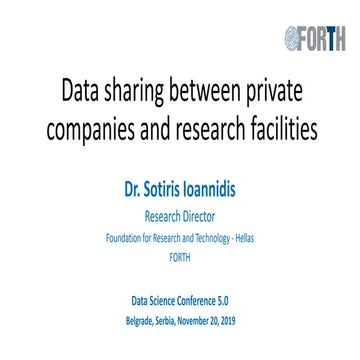 Data sharing between private companies and research facilities