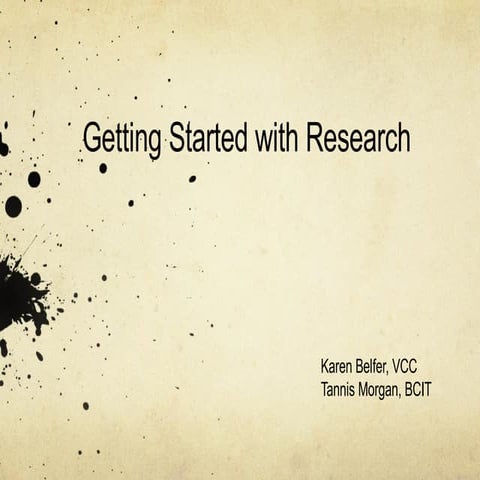 Getting started with research