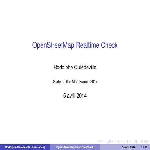 OpenStreetMap Realtime Check