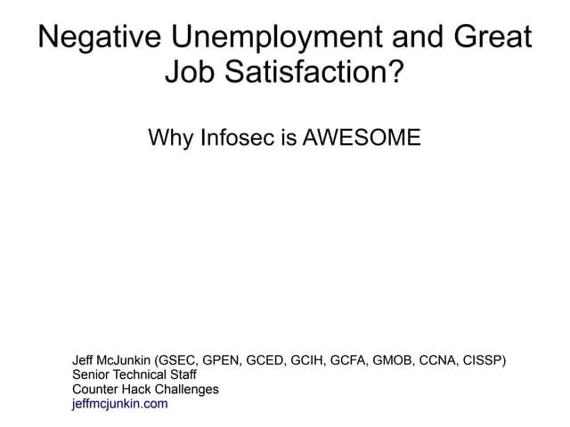 Negative Unemployment and Great Job...