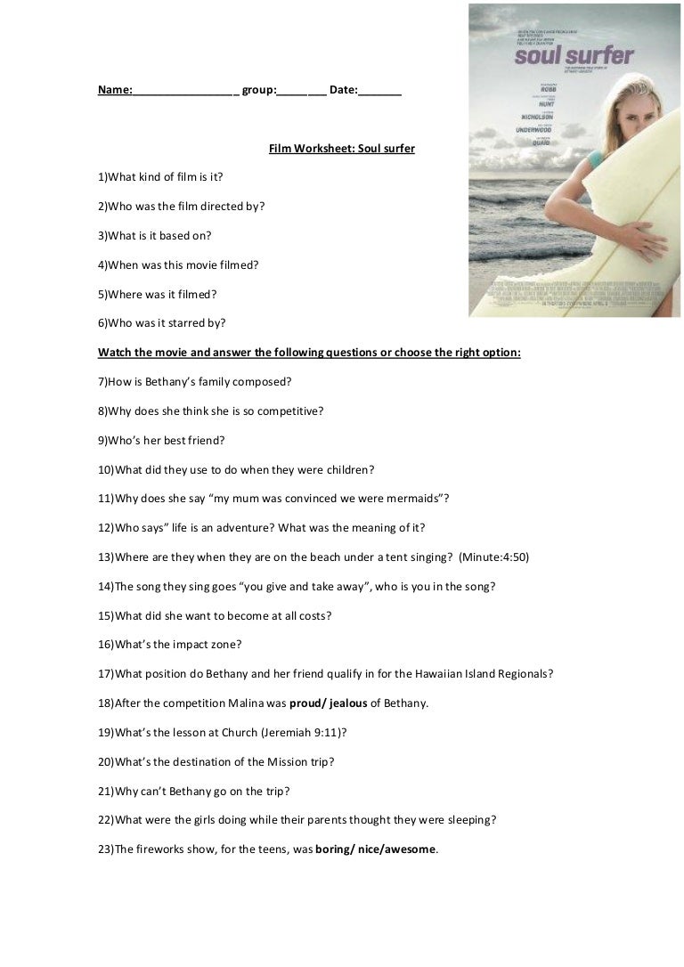 worksheet Were Where Worksheet soul surfer worksheet gaps
