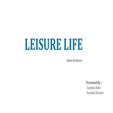 Leisure Life E-Commerce Bookstore
