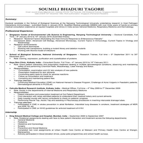 Soumili bhaduri tagore cv