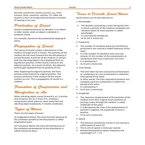 iSucceed Quick Study Notes, Sound 🔊.pdf