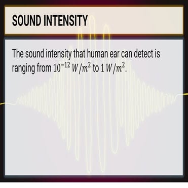 Introduction to Sound Wave: Sound Intensity