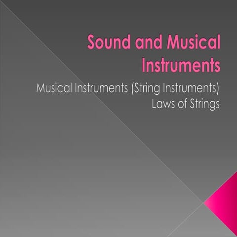 Sound and Musical Instruments