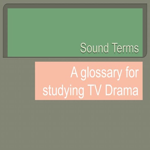 Sound detailed glossary 