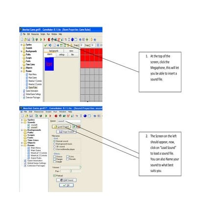 Sound file game maker instructions
