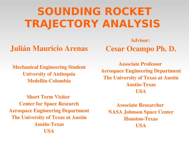 Sounding rocket presentation sjg