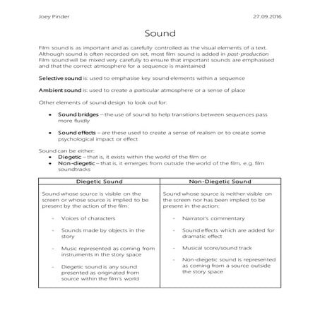 Sound notes sheet