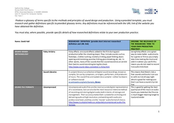 Sound recording glossary