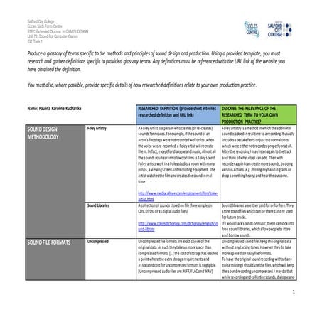Sound recording glossary