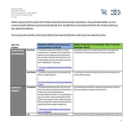 Sound recording glossary
