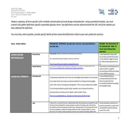 Sound recording glossary
