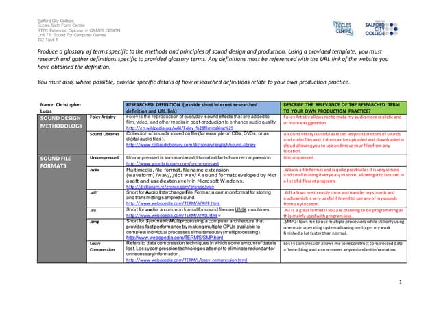 Sound recording glossary   improved 