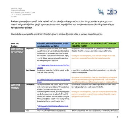 Ig2 task 1 work sheet | DOCX