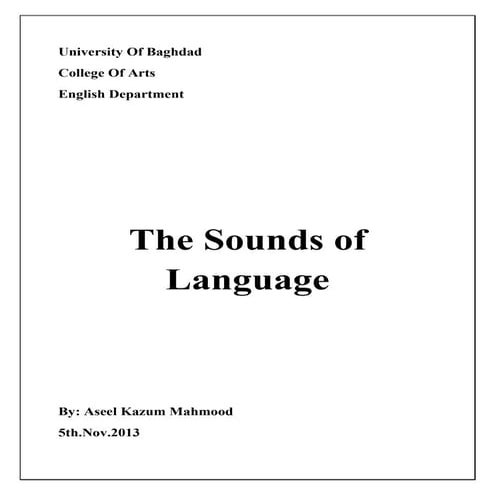 the sounds of language