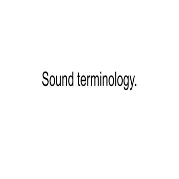 Sound terminology