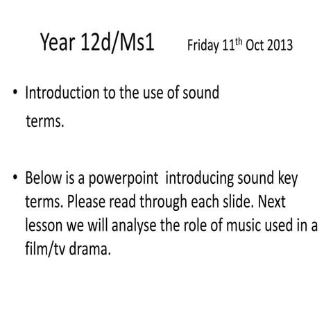 Sound terms lesson jm