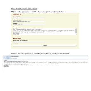 Soundtrack permission emails