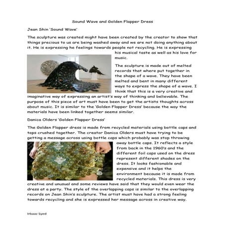 Sound wave and golden flapper dress