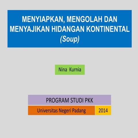 materi slide show soup makanan minuman kontinental