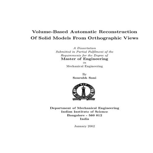 Volume-Based Automatic Reconstruction of Solid Models From Orthographic Views