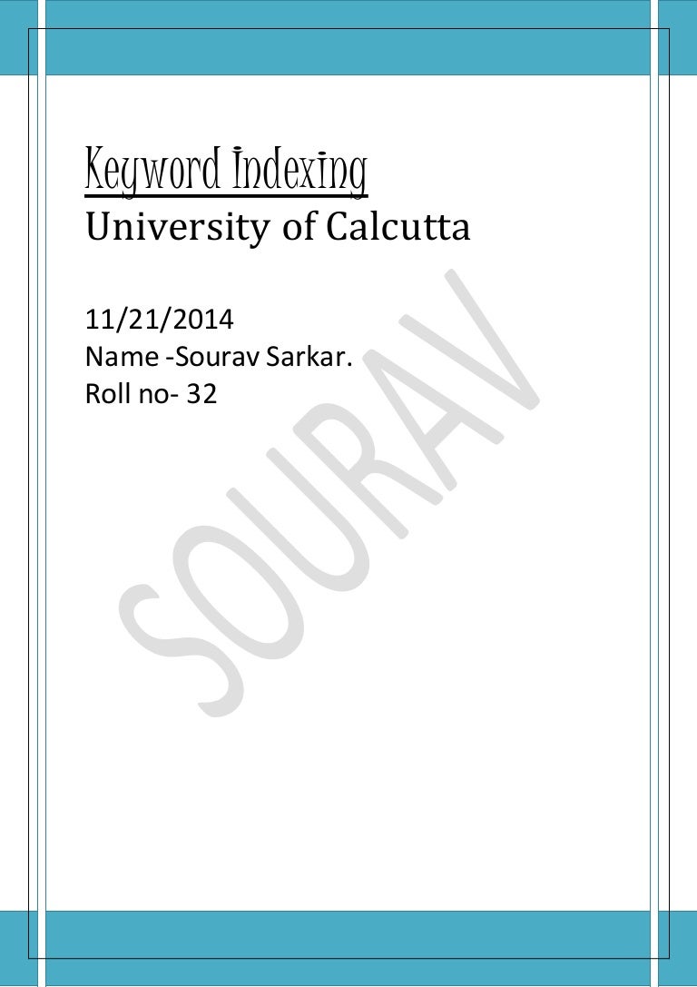 key word indexing and their types with example