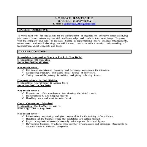 Sourav banerjee cv | DOCX