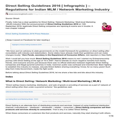 Direct Selling Guidelines 2016 – Regulations for Indian MLM / Network Marketi...