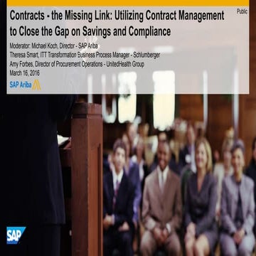 Contracts - the Missing Link: Utilizing Contract Management to Close the Gap ...