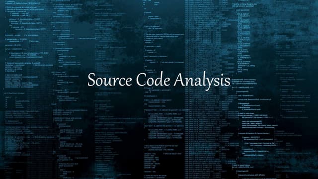 Source code analysis | PPT