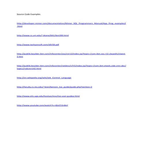 Source code examples