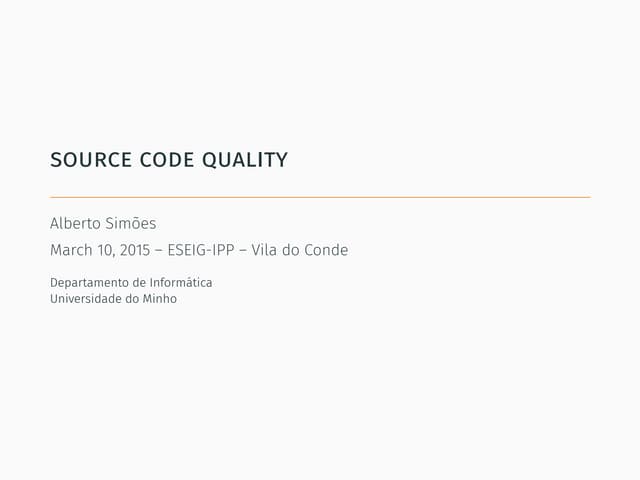 Source Code Quality