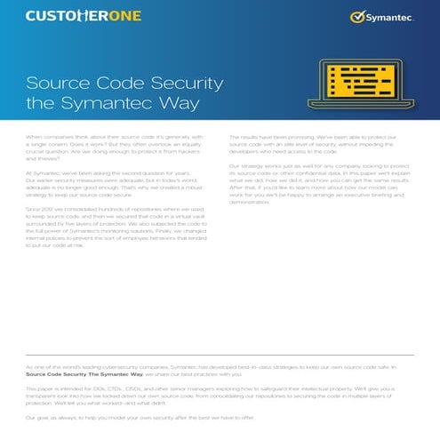Source Code Security the Symantec Way