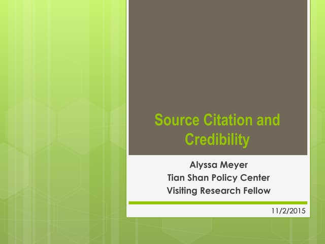 Source Citation & Credibility