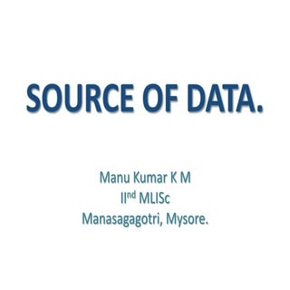 Source of Data in Research