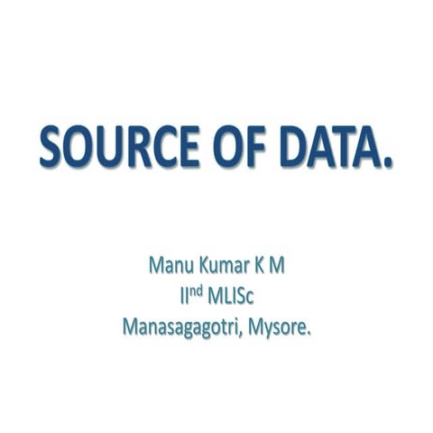 Source of data in research