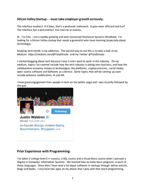 Sourceress cover letter