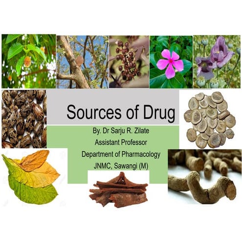 Sources of drug for Undergraduate MBBS students