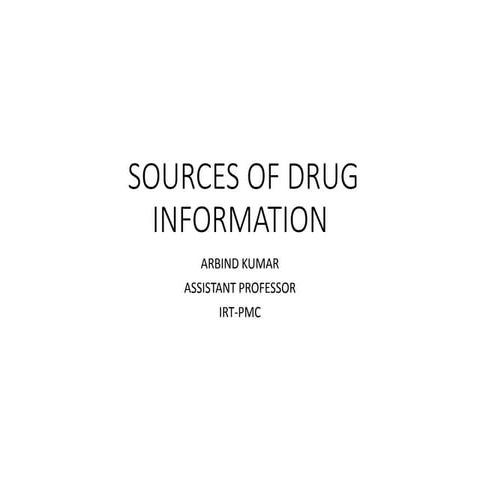 Sources of drug information