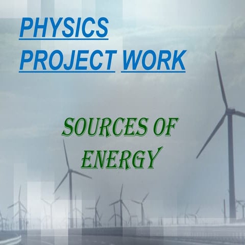Sources of energy