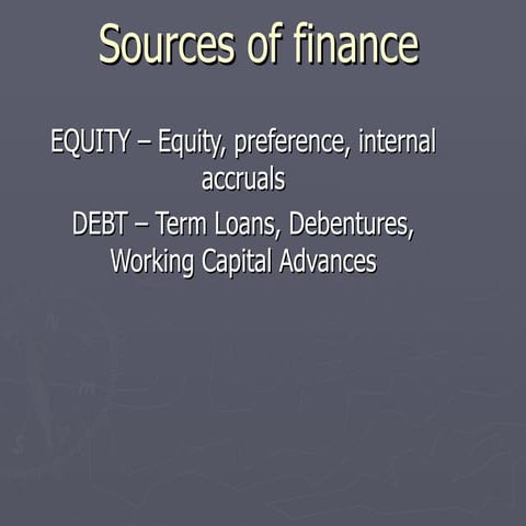 Sources of finance