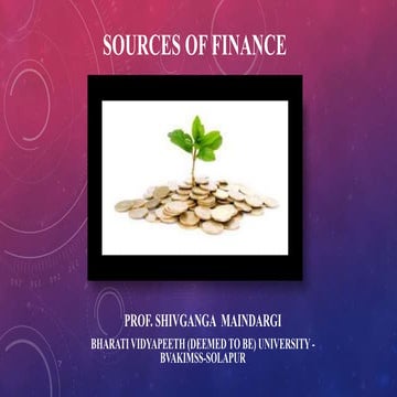 Sources of finance