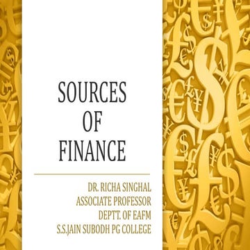 Sources of finance