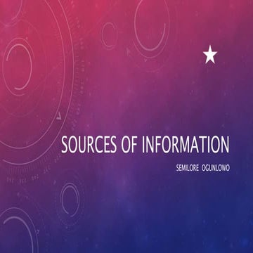 Sources of information