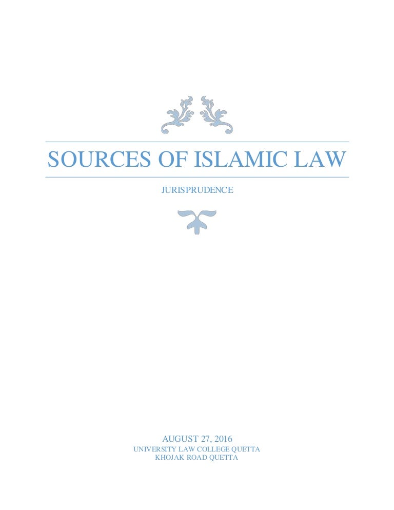 Sources of islamic law