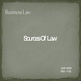 Sources Of Law