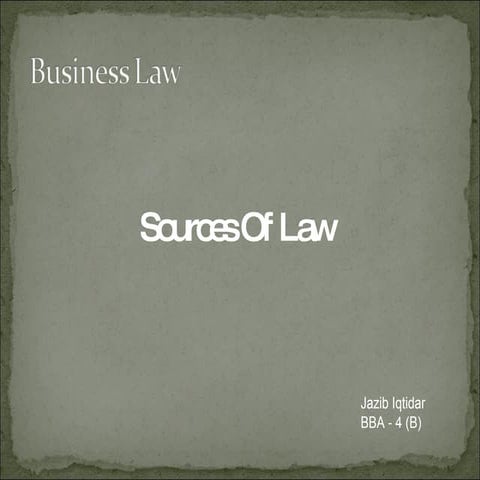 Sources Of Law