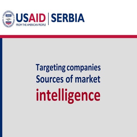 Sources of market intelligence